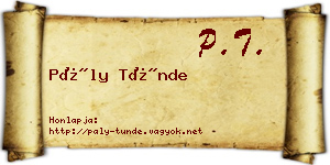 Pály Tünde névjegykártya