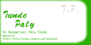 tunde paly business card