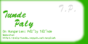 tunde paly business card